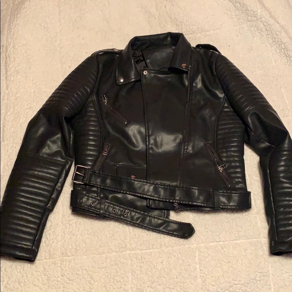 Black faux leather jacket